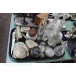 A tray with two decanters and glasses,