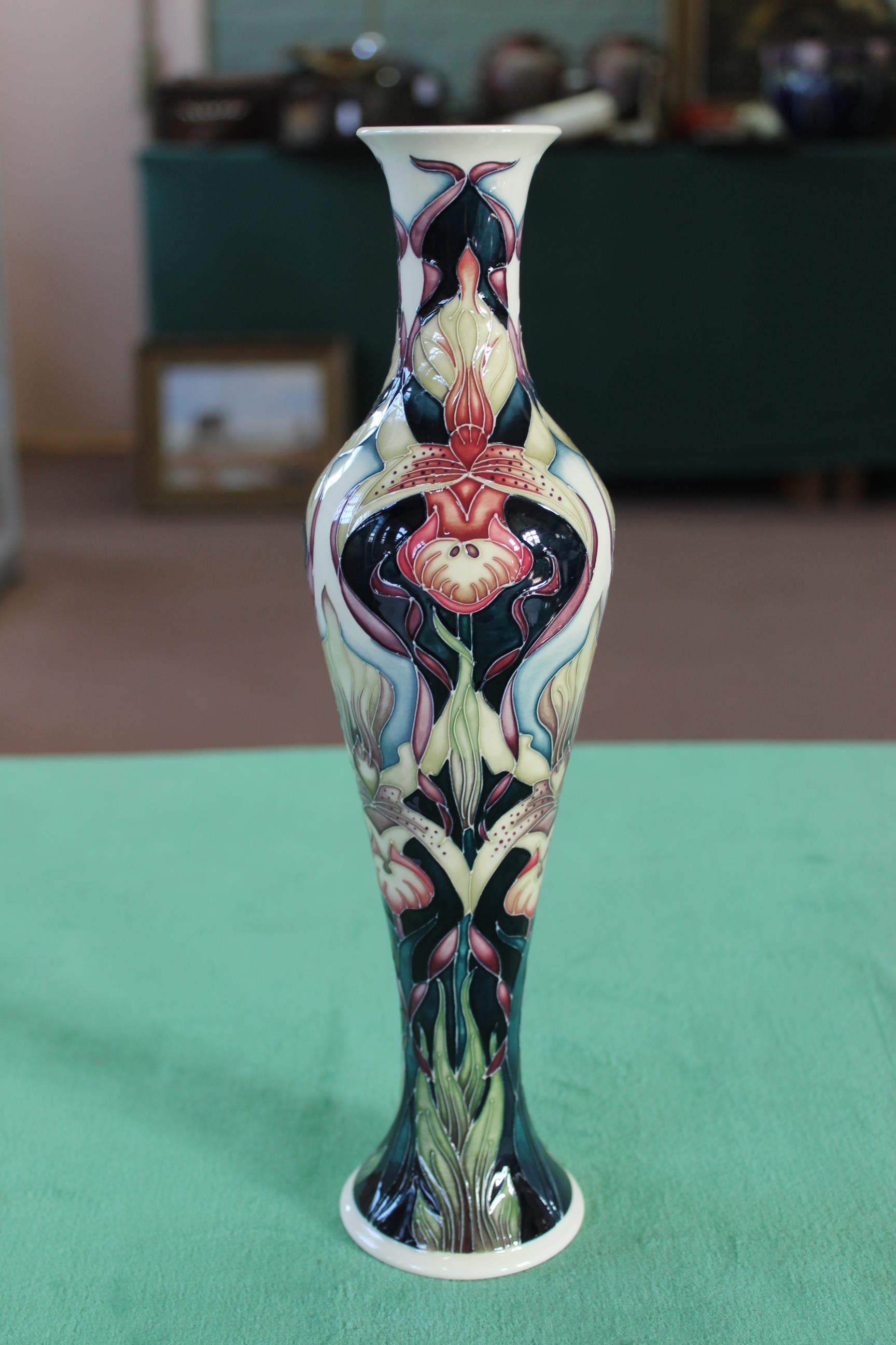 A Moorcroft 'Jewel' pattern vase, 2003 by Rachel Bishop, limited edition 2/200, 12 1/4" high,