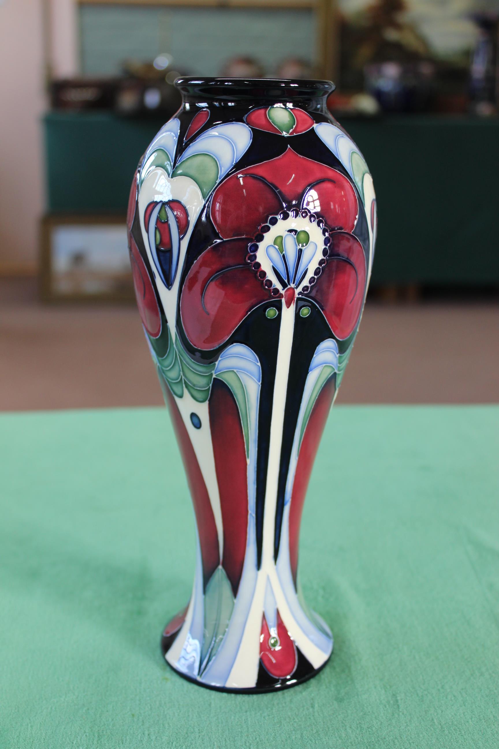 A Moorcroft 'Field of Hope' pattern vase, 2007 by Rachel Bishop, 11" high,