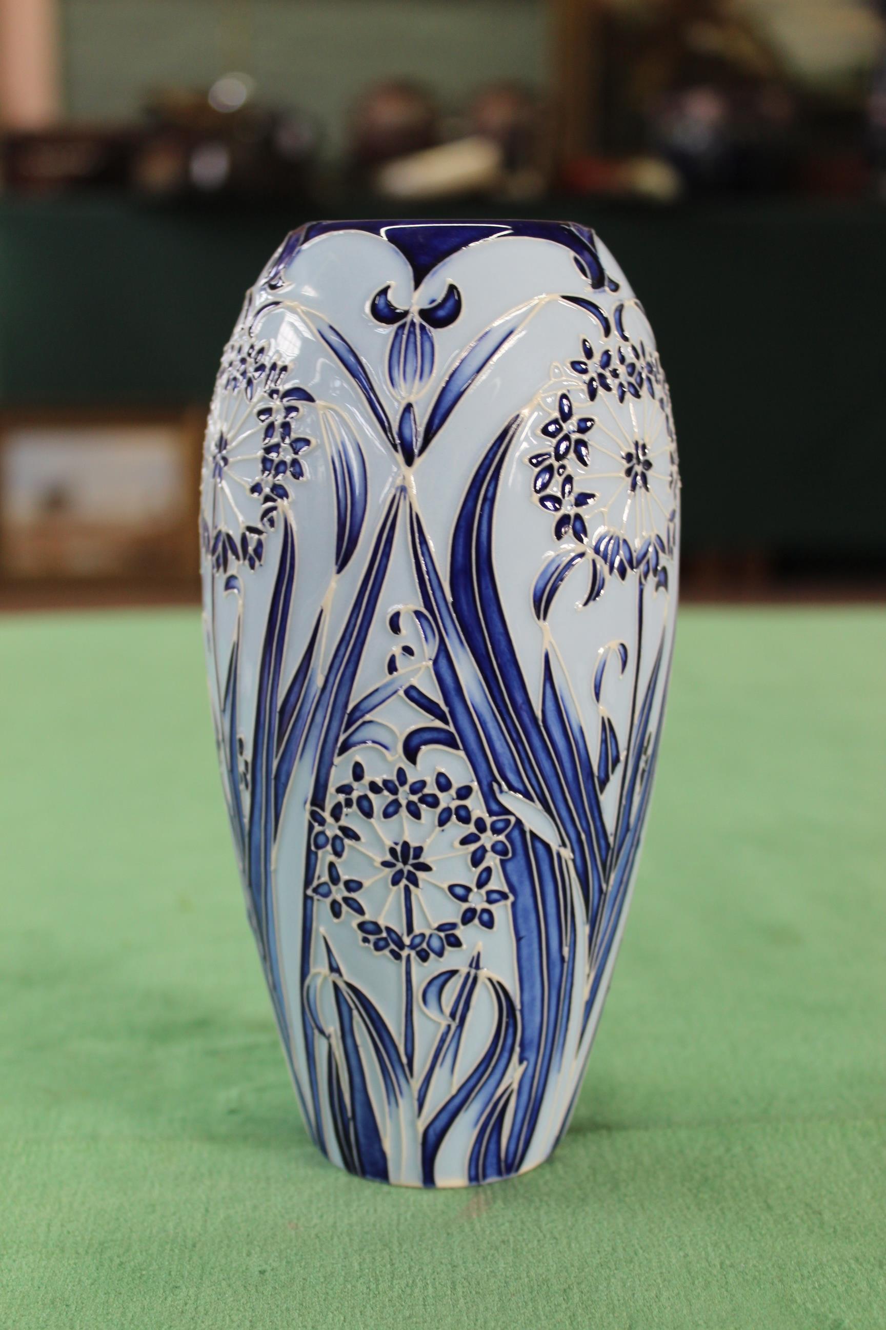 A Moorcroft 'Leila' pattern vase, 2003 by Carol Lovatt, 7 1/4" tall, - Image 2 of 3