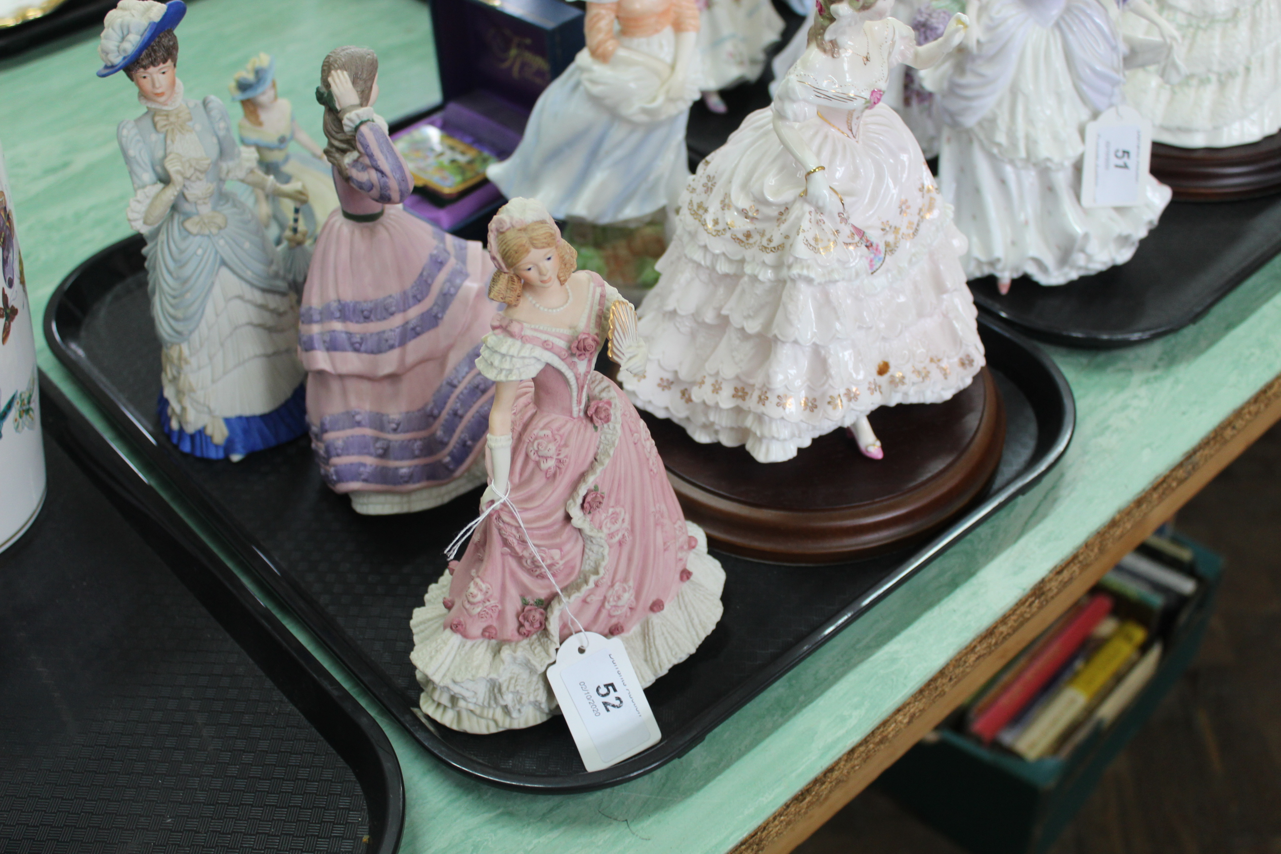 Six figurines by Royal Worcester and Wedgwood plus a Kingsley enamel box - Image 3 of 3
