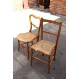 Two Edwardian kitchen chairs