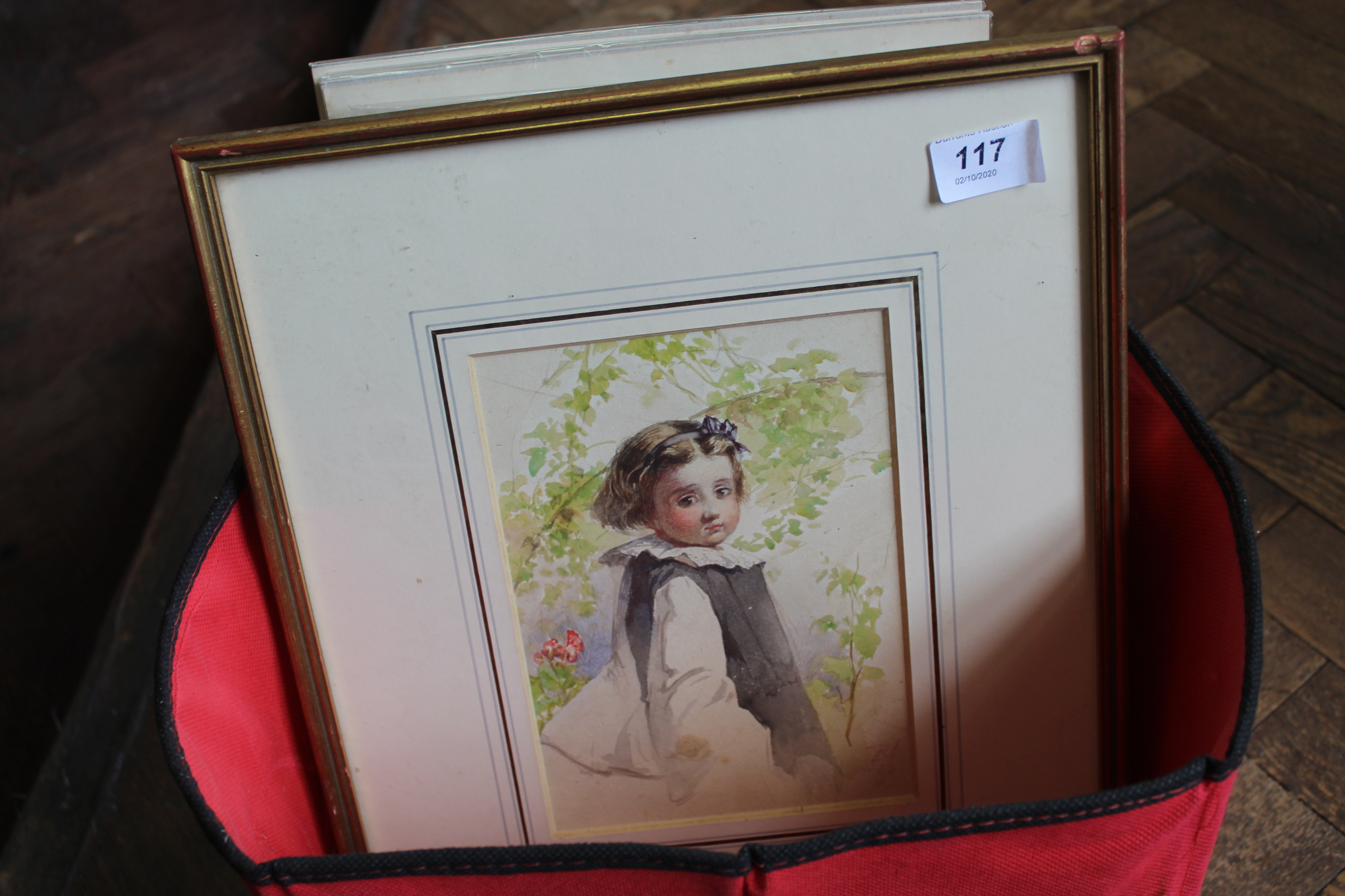 A quantity of assorted pictures and prints including a watercolour of a little girl and a Randolph