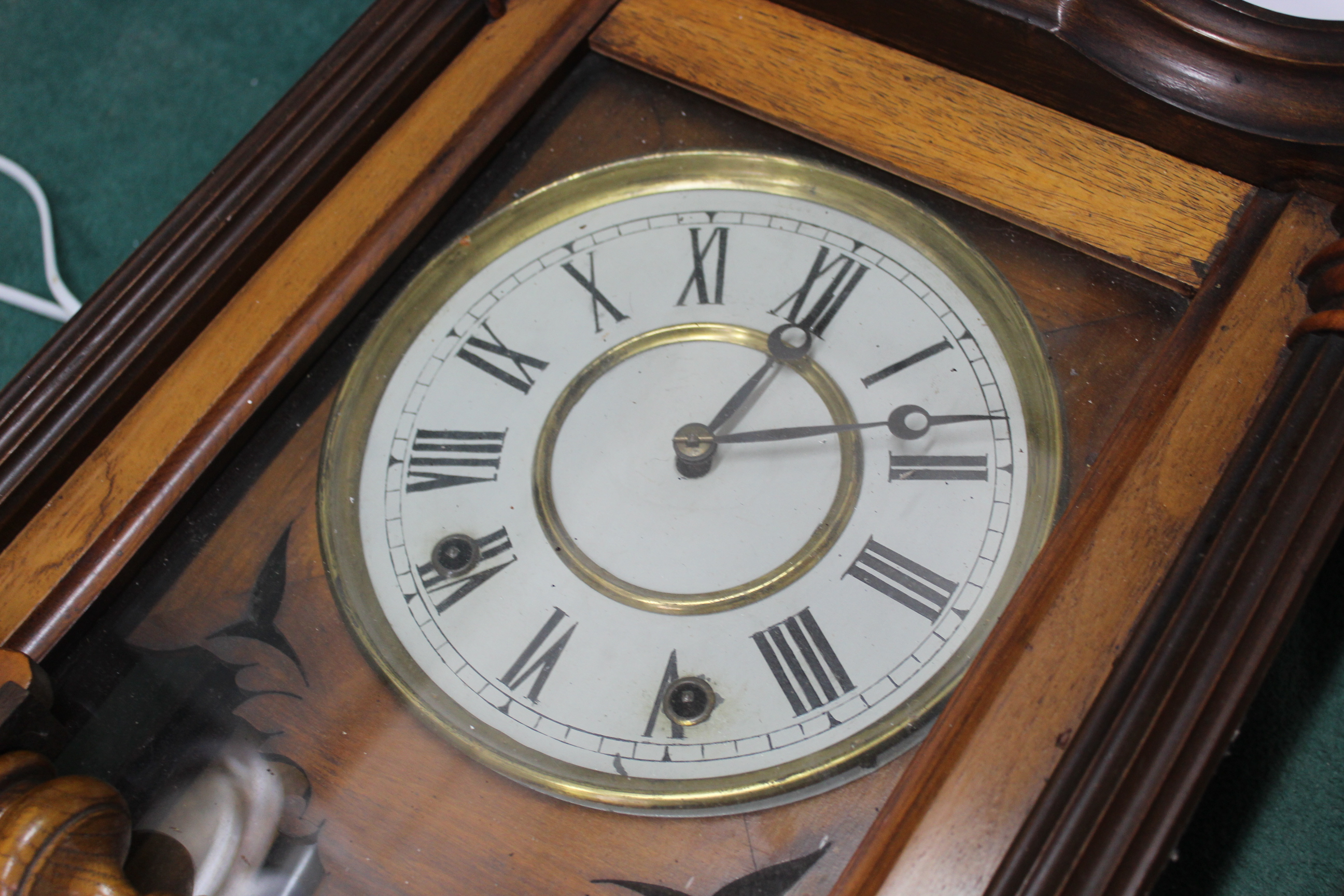 A late 19th Century walnut cased Vienna wall clock - Image 2 of 3