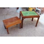 A Victorian mahogany bidet and mahogany leather topped table