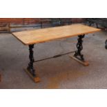 An oak refectory style dining table,