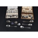 Seventeen various silver teaspoons,