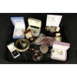A collection of silver and costume jewellery,