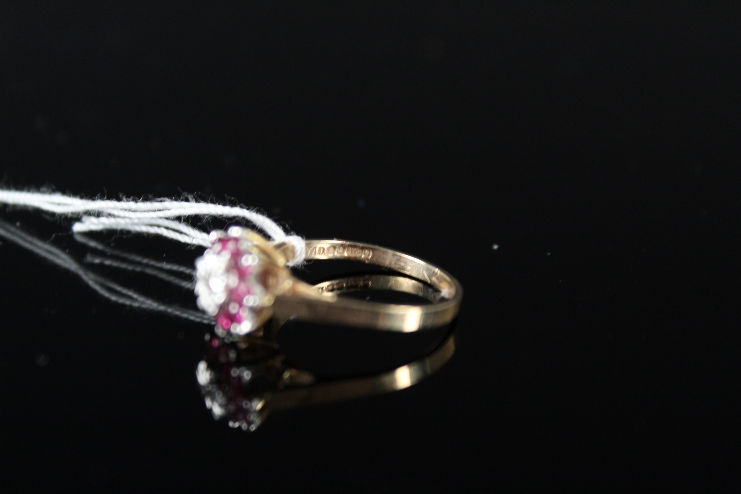 A 9ct gold ruby and diamond ring, size J 1/2, - Image 2 of 3