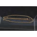 A 9ct gold watch chain (base metal clasp one end), total weight approx 10.