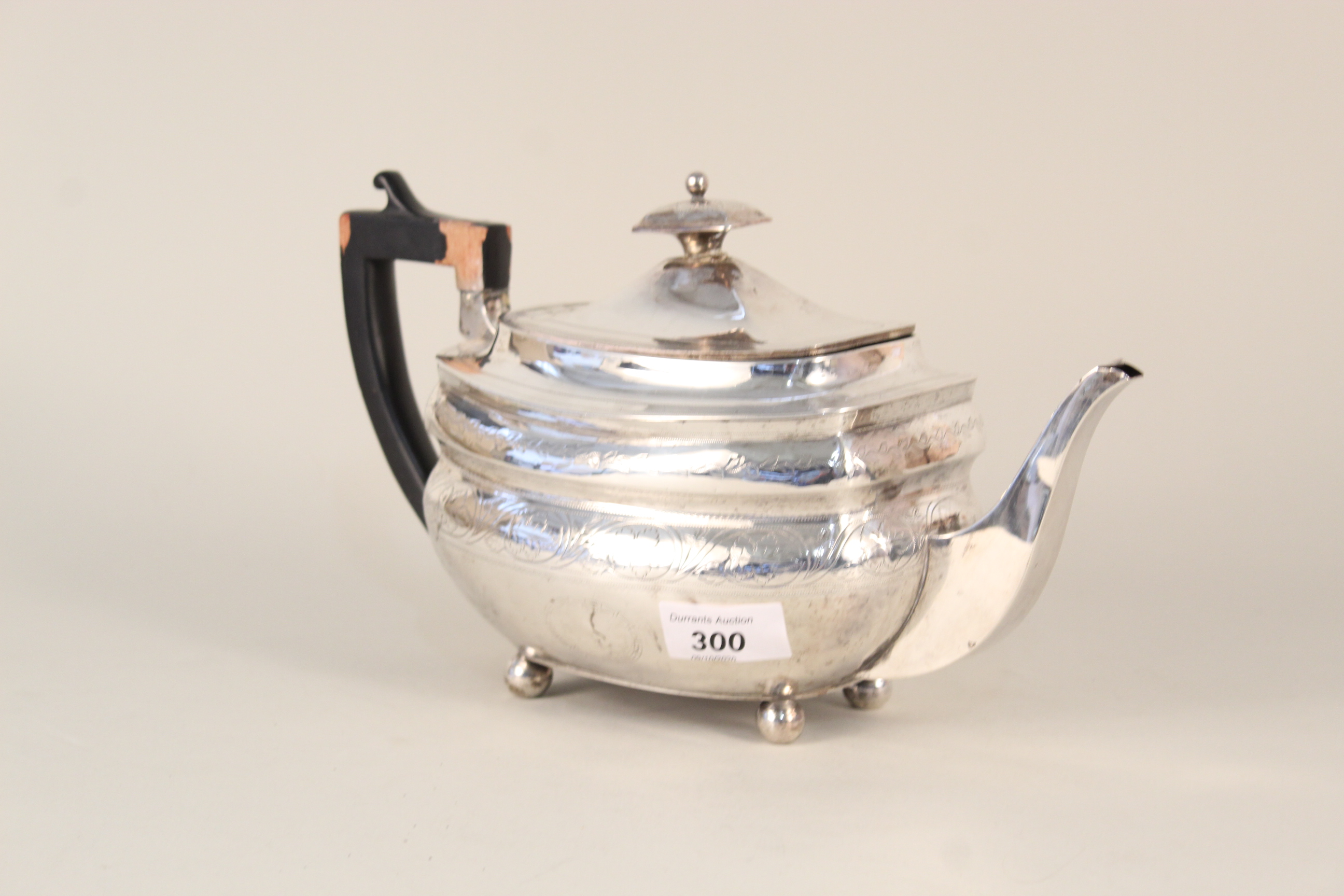 A Georgian silver teapot (as found), hallmarked London 1810,