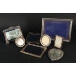Eight various silver mounted photograph frames (all in need of some attention),