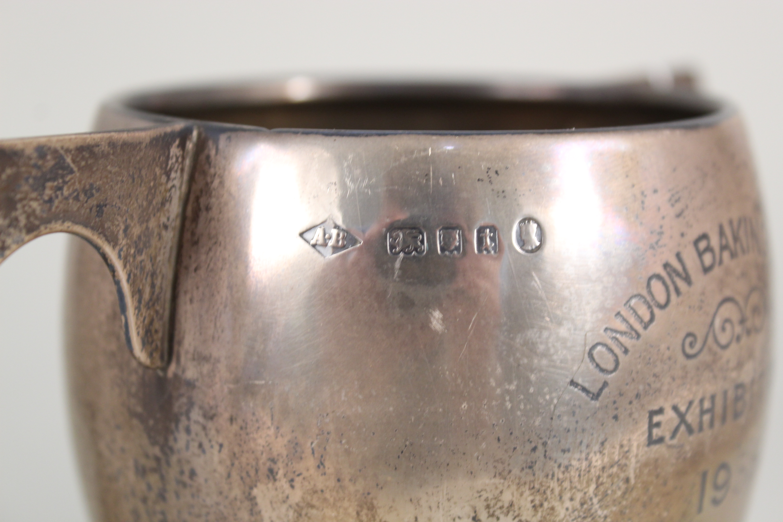 Three silver trophy cups, all with presentation inscriptions, - Image 4 of 4