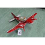 A vintage c1960's French made tin plate toy airplane, measures 12 1/2" long,