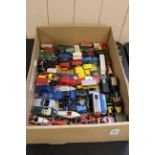 A large selection of mixed die cast vehicles including Matchbox, Lledo,