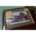 A framed photograph Halesworth Station on the Southwold railway,