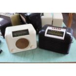 A 1950's cream Bakelite Bush radio plus a brown and cream Bakelite Bush 1950's radio