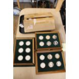 A Conservation Coin Collection, twenty four silver proof coins housed in a wooden box,