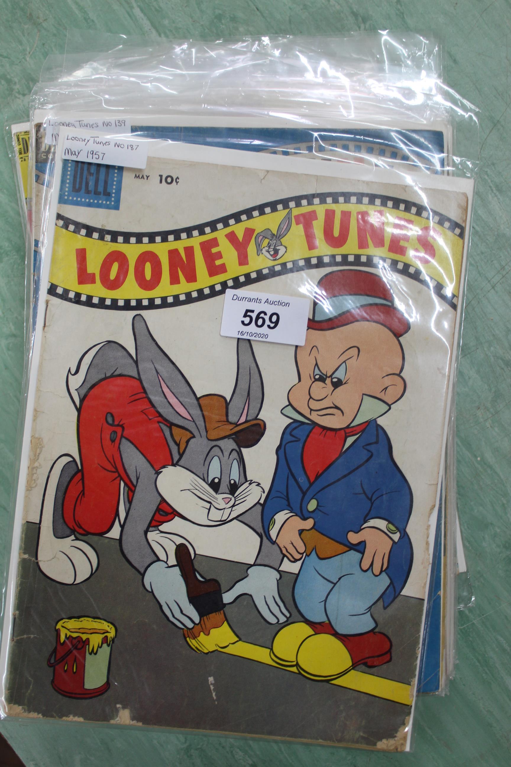 A selection of 1950's Dell Looney Tunes comics including Bugs Bunny,
