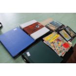 Three stamp albums, one with decimal stamps, mixed UK and world, three stamp collectors albums,