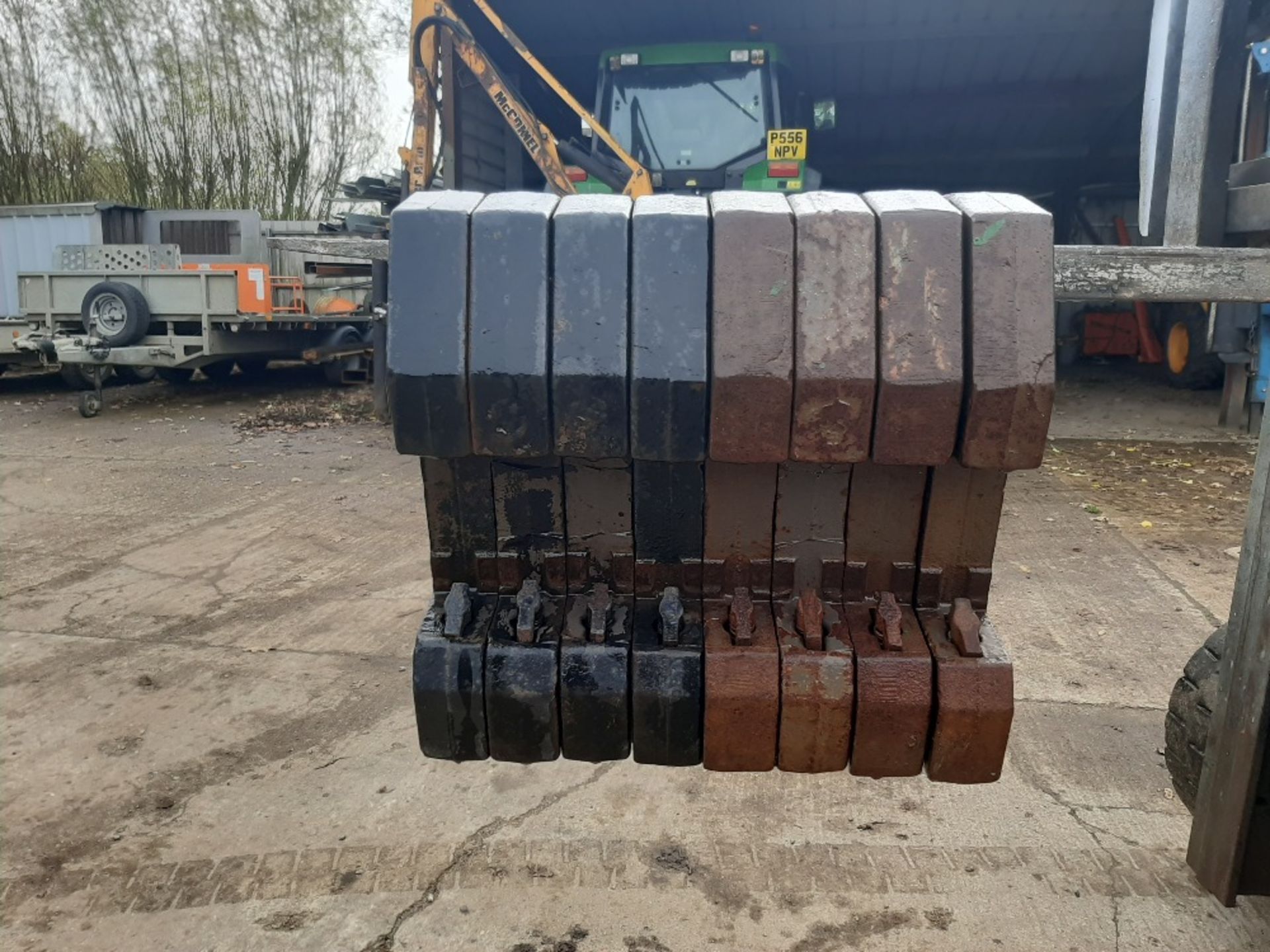 8 Massey weights 45 kgs each. Stored near Eye, Suffolk. - Image 2 of 3