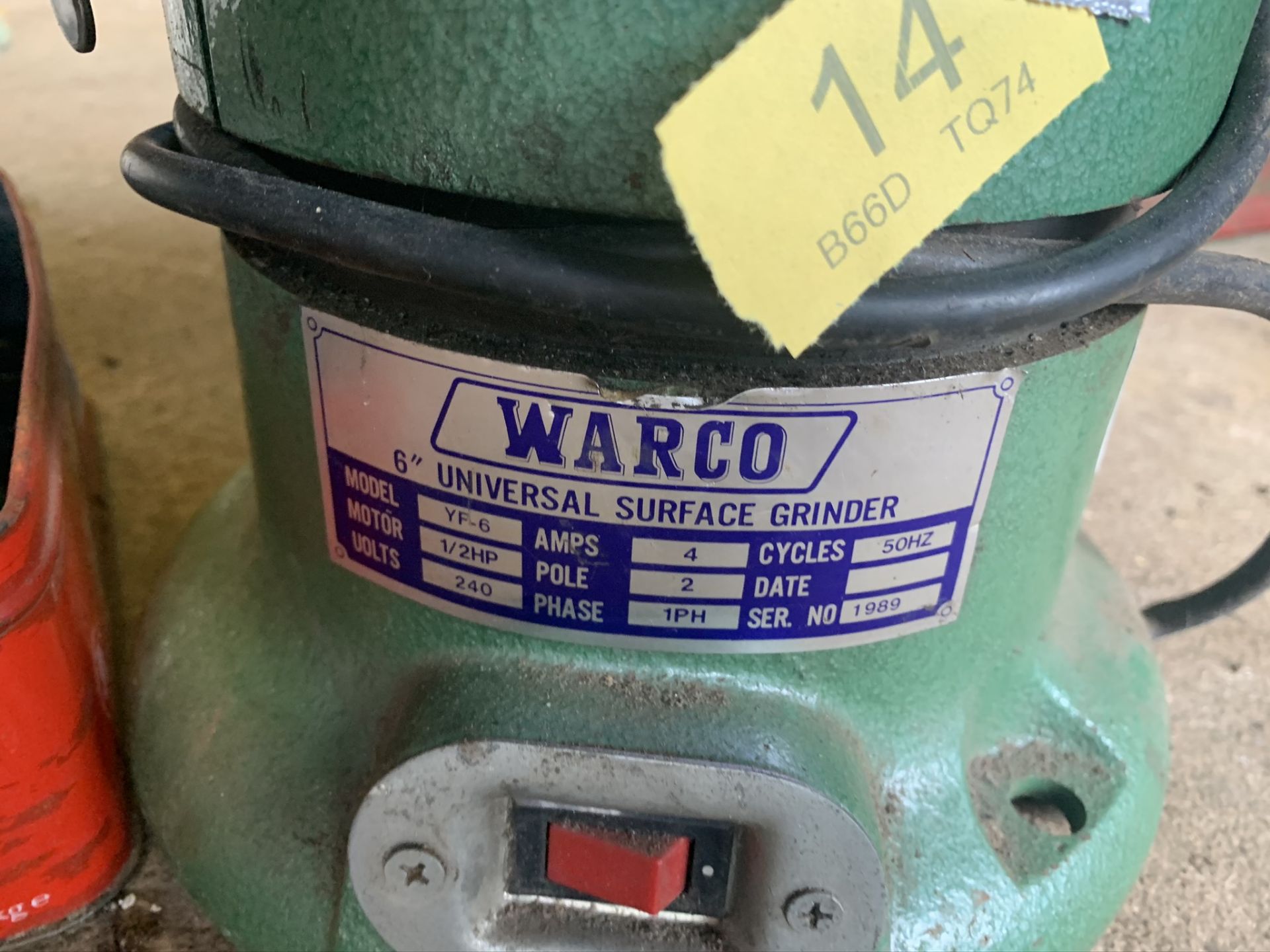 Warco 6 inch Universal Surface grinder YF -6 240V serial No. 1989 c/w spare discs. - Image 2 of 2