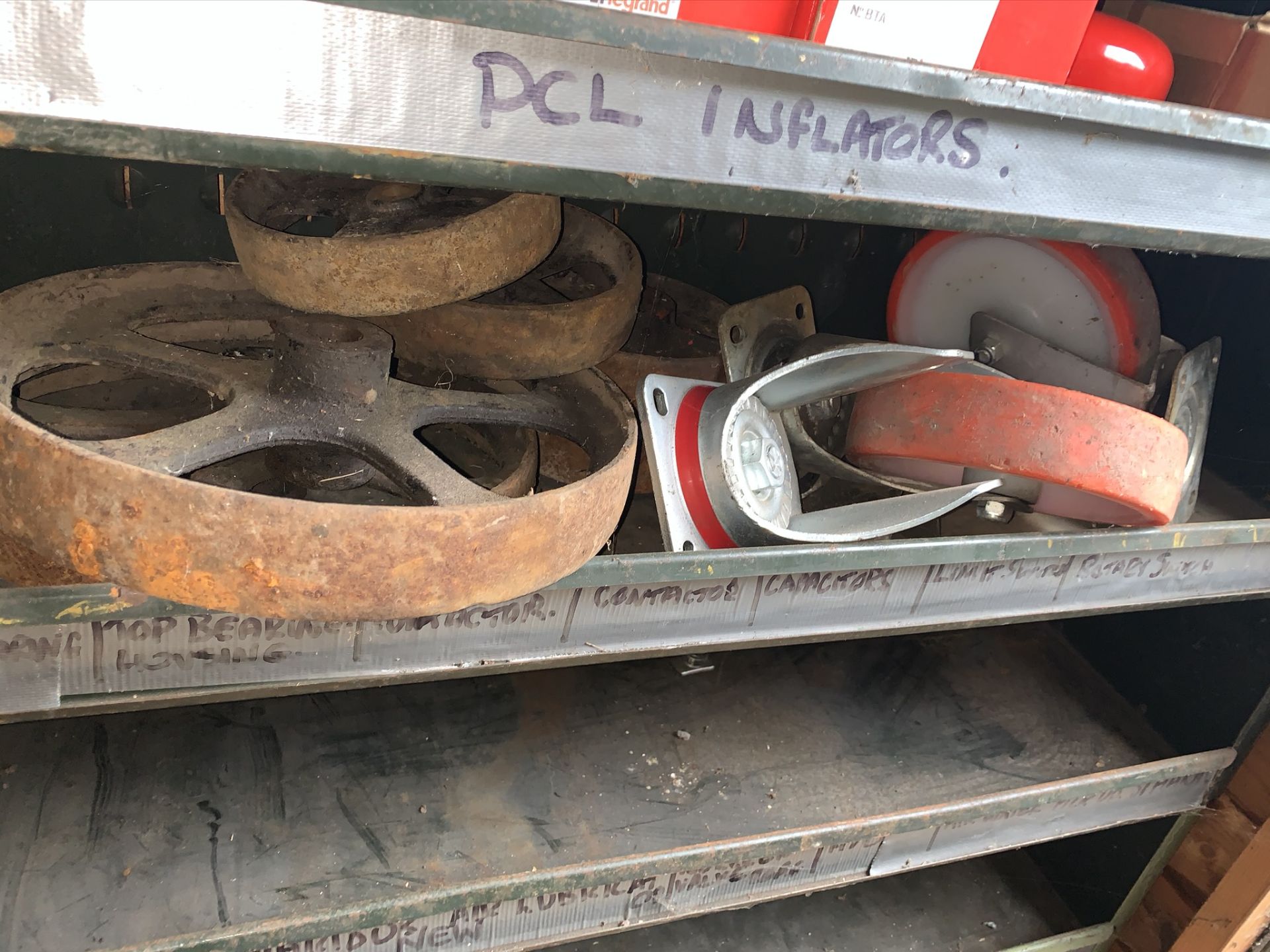Qty of caster wheels. Stored near Gorleston, Norfolk. No VAT on this lot.