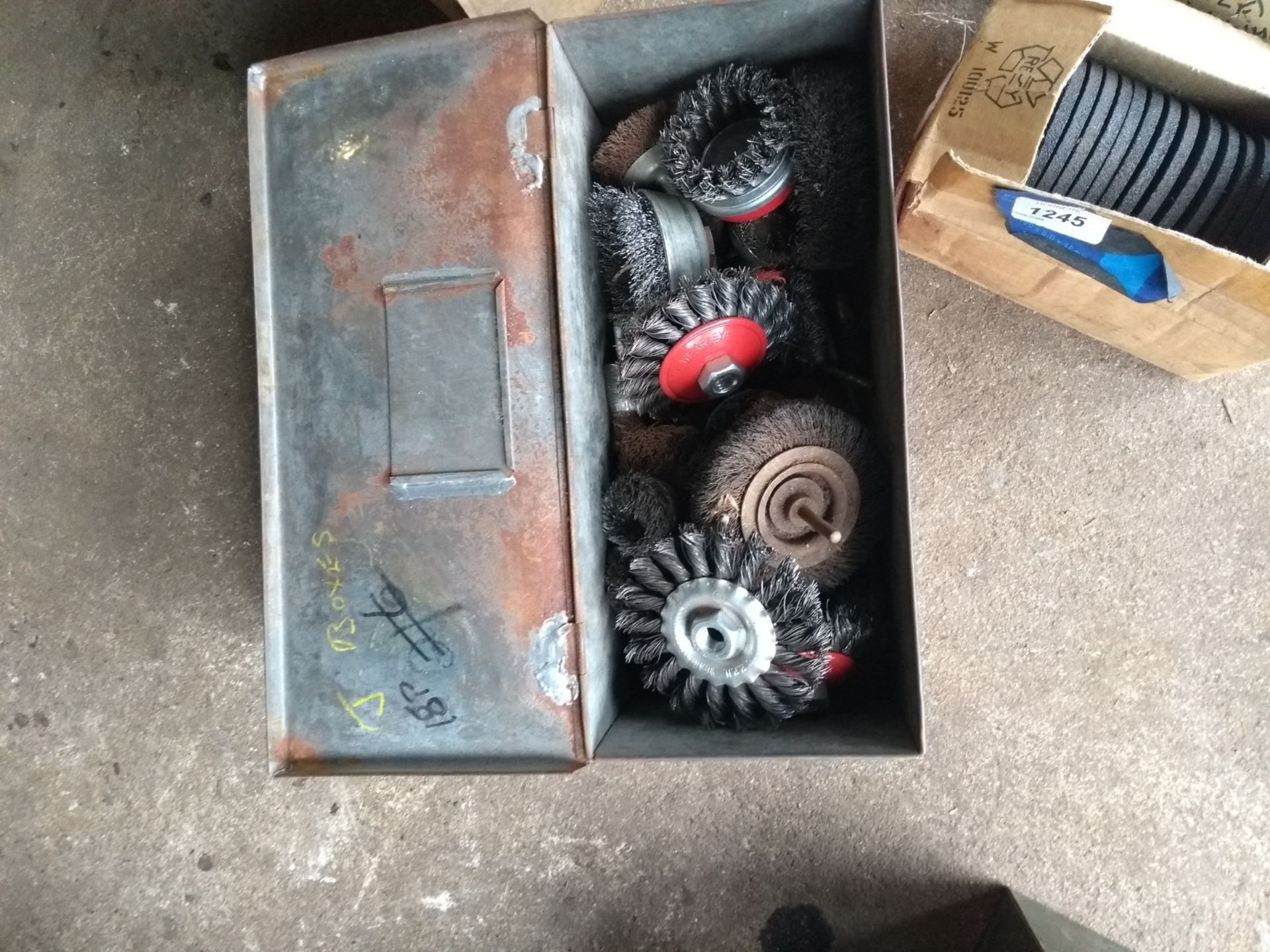 Quantity of Disc grinding wheels and rotary wire brushes. Stored near Gorleston, Norfolk. - Image 3 of 4