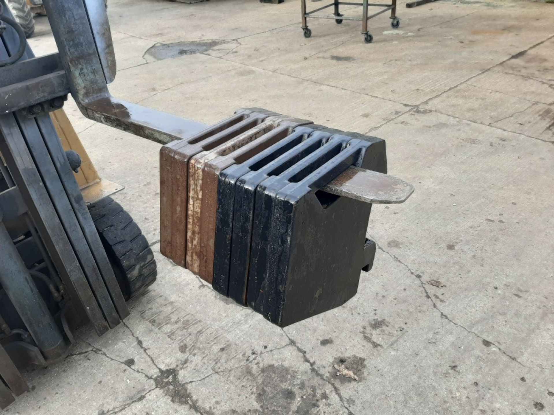 8 Massey weights 45 kgs each. Stored near Eye, Suffolk. - Image 3 of 3