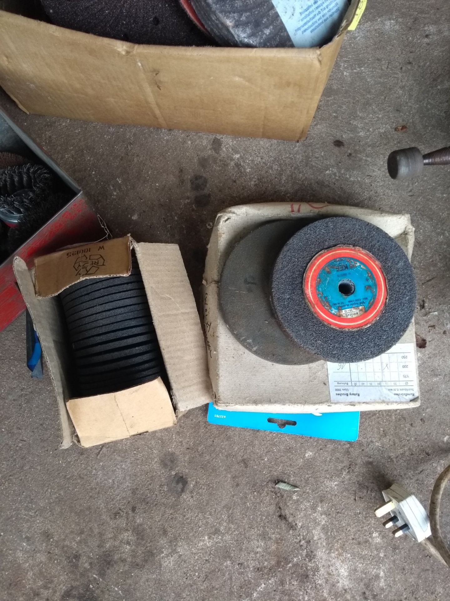 Quantity of Disc grinding wheels and rotary wire brushes. Stored near Gorleston, Norfolk. - Image 2 of 4