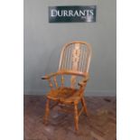 A Victorian style burr yew and elm Windsor chair by Kevin Williams