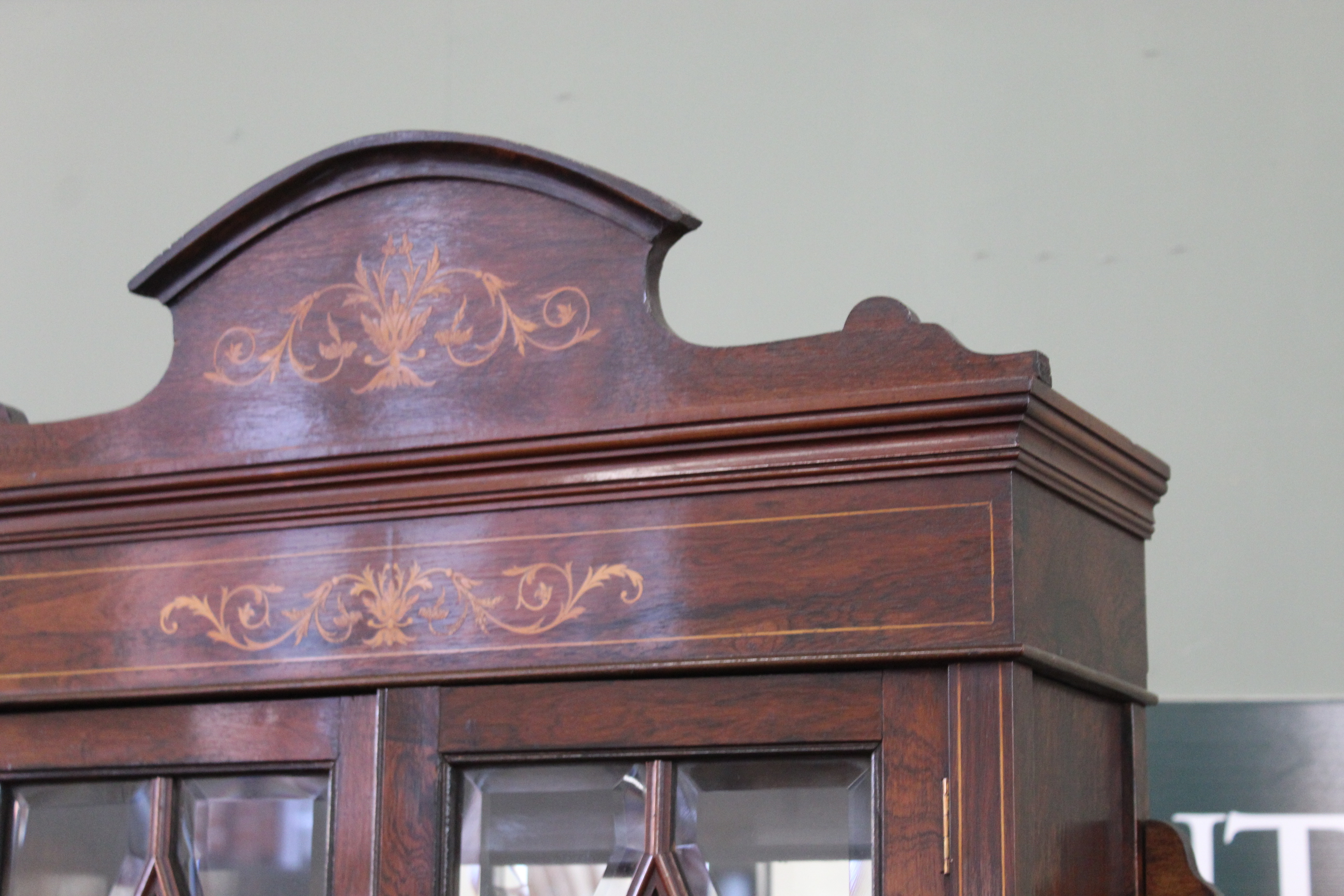 A good quality Edwardian two part rosewood cabinet - Image 2 of 5