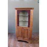 A 19th Century pine corner cupboard with painted interior