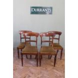 A set of four Victorian mahogany dining chairs