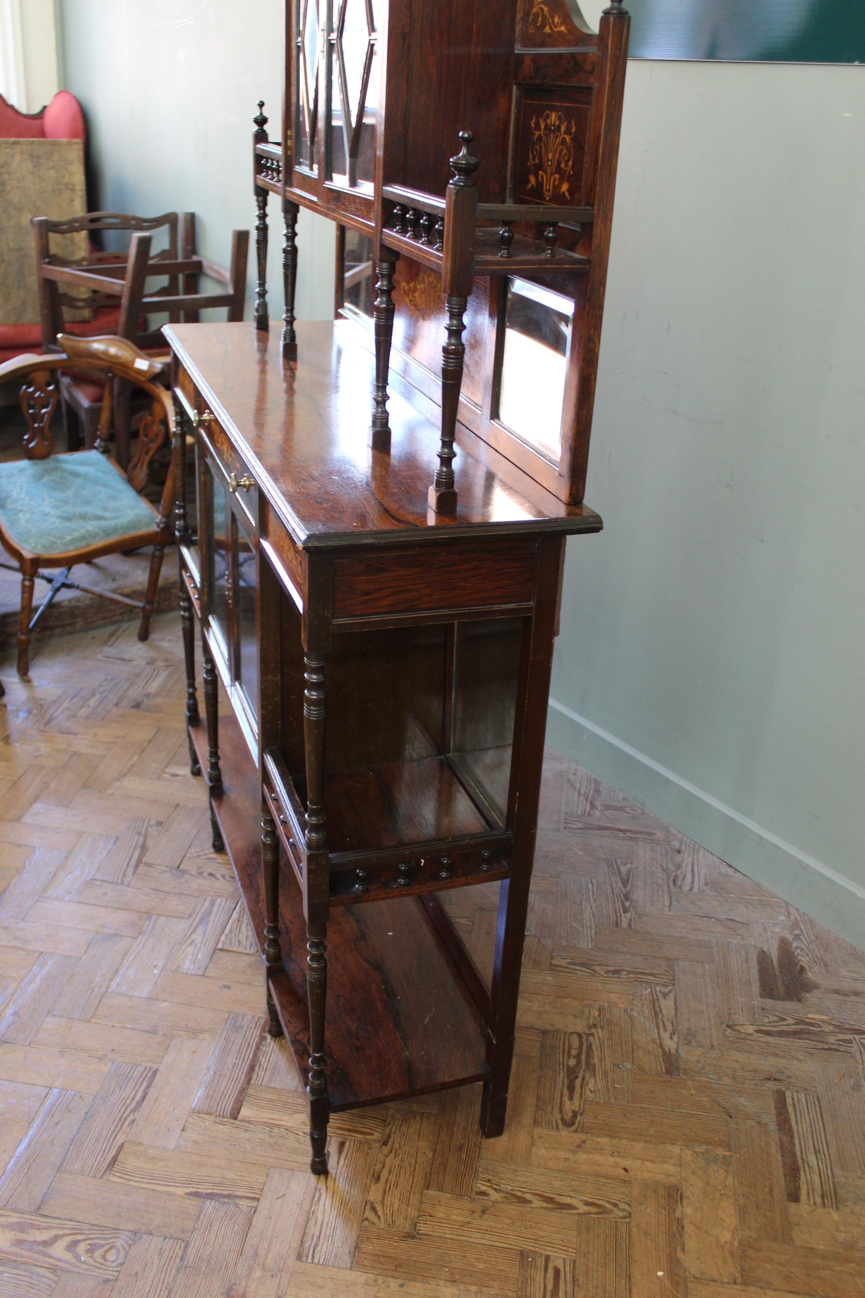 A good quality Edwardian two part rosewood cabinet - Image 5 of 5