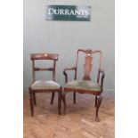 Two 19th Century mahogany dining chairs (one carver)