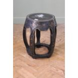 A black lacquered and inlaid Chinese pot stand