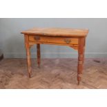 A late 19th Century pine side table with one drawer