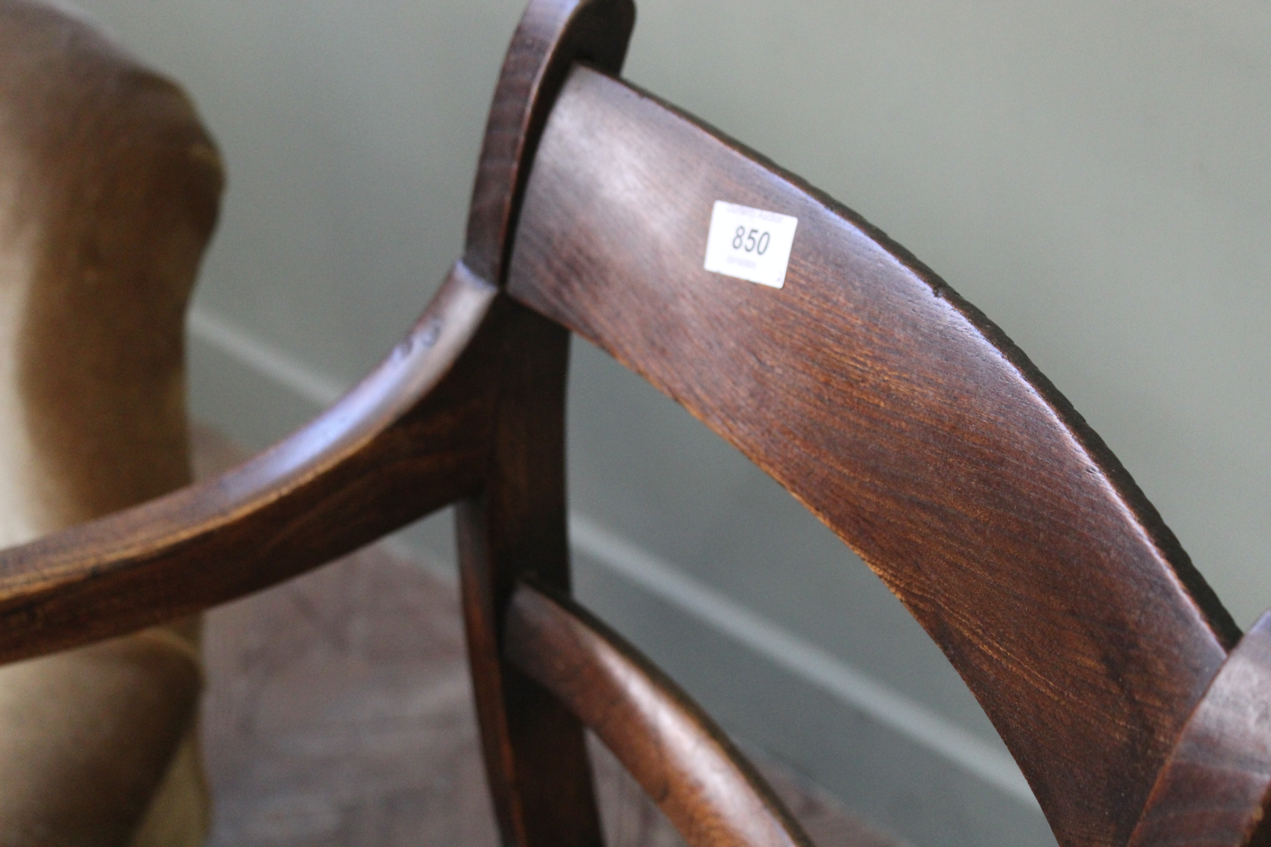 A Victorian nursing chair along with an oak and elm carver chair - Image 3 of 7