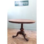 A Victorian mahogany breakfast table on castors