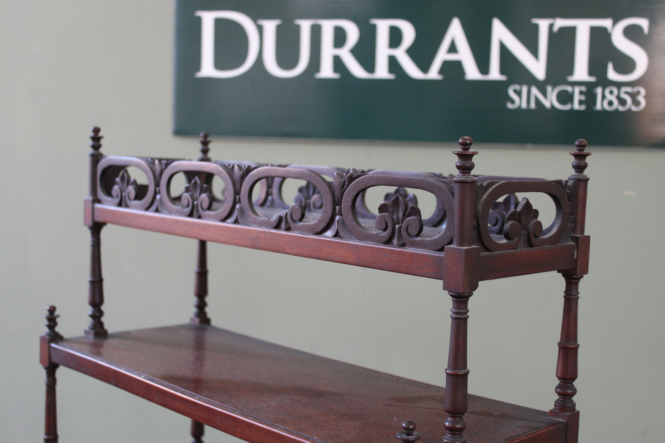 A 19th Century mahogany four tier whatnot with cupboard base - Image 2 of 6