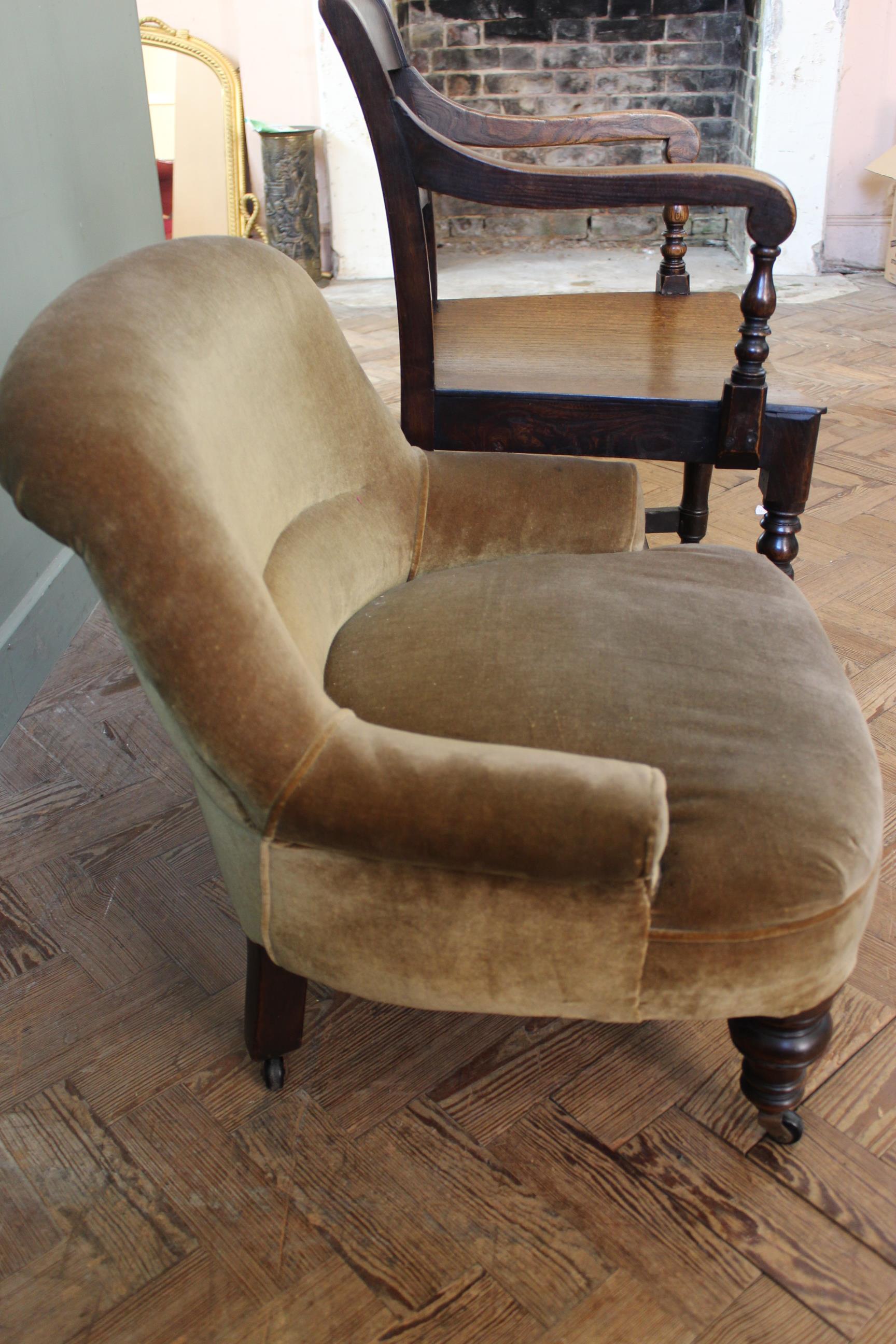 A Victorian nursing chair along with an oak and elm carver chair - Image 5 of 7