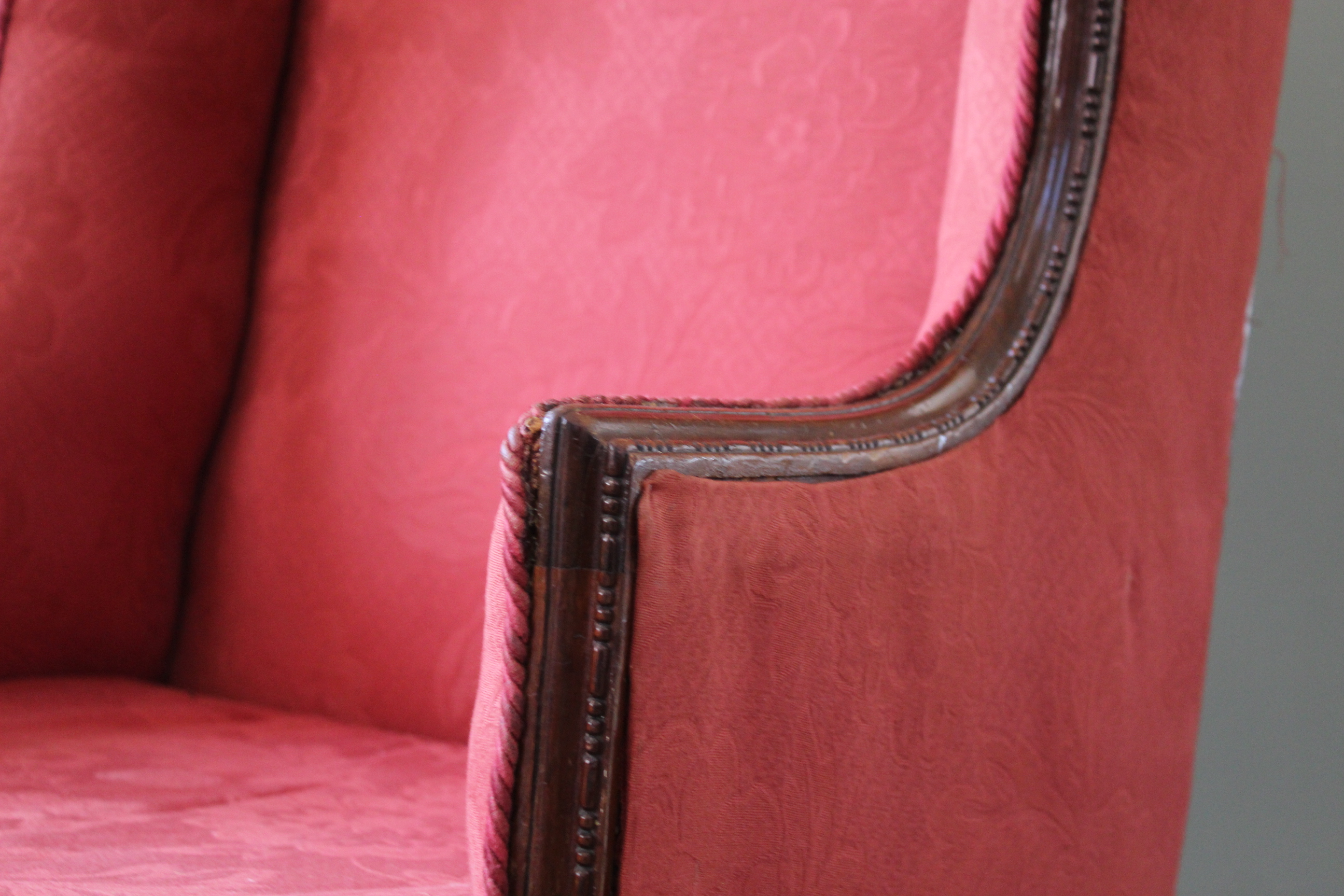 An early 20th Century mahogany Victorian style wing back chair - Image 3 of 6