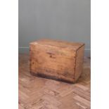 A late 19th Century pine storage box