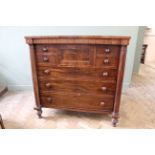 A mid Victorian Scottish seven drawer chest with columns to each end