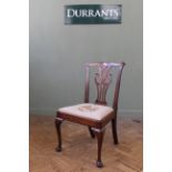 A 19th Century mahogany embroidered dining chair