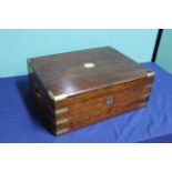 A fine Victorian oak 'Campaign' lockable box retailed by Army & Navy C.S.L.