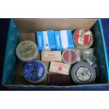 A box of various blank cartridges including .22 short, .