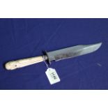 A Bowie knife, overall 14" (N.B.
