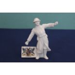 A rare WWI era crested china 'The Bomb Thrower'